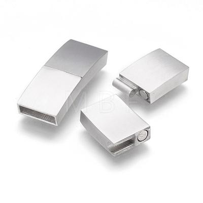 304 Stainless Steel Magnetic Clasps with Glue-in Ends STAS-G143-91P-1