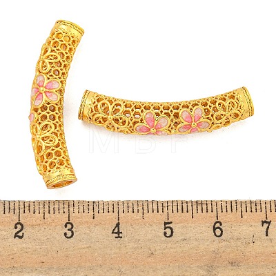 Rack Plating Brass Enamel Tube Beads KK-Z054-01G-1