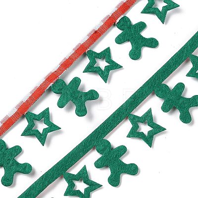 Christmas Gingerbread Man Felt Lace Trim OCOR-D013-04A-1