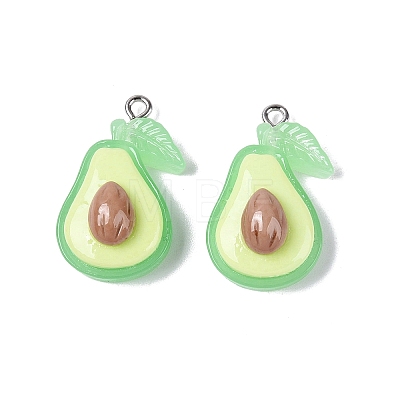 Spray Painted Opaque Resin Pendants RESI-Q232-01E-1