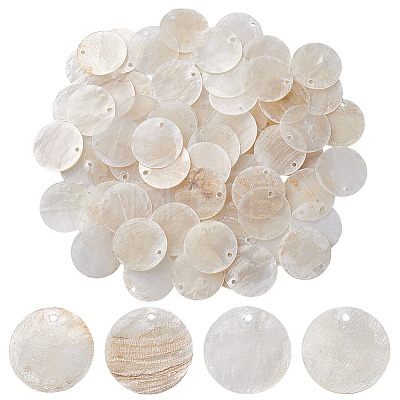 Natural Capiz Shell Pendants SHEL-HY0001-20B-1