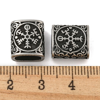 Retro 304 Stainless Steel Slide Charms STAS-B071-12AS-1