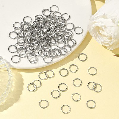 Tarnish Resistant 304 Stainless Steel Open Jump Rings X-STAS-J013-10x1mm-01-1
