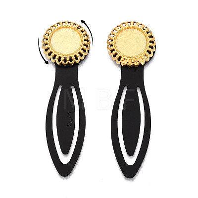Alloy & Iron Bookmark Cabochon Settings PALLOY-N184-01G-1