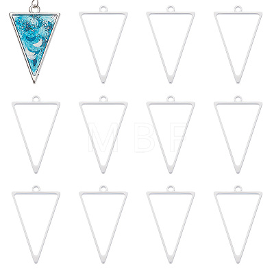 Unicraftale 16Pcs 304 Stainless Steel Open Back Bezel Triangle Pendants STAS-UN0057-57-1