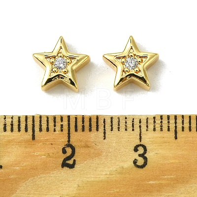 Brass Micro Pave Cubic Zirconia Beads FIND-Z035-17G-1