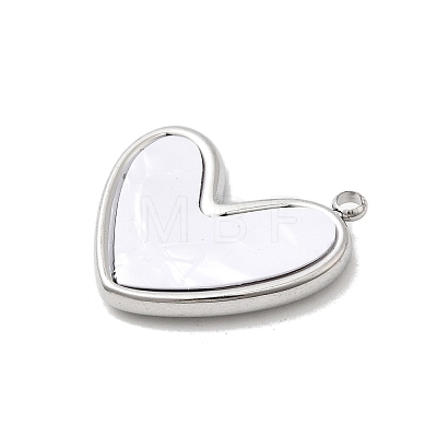 304 Stainless Steel Resin Pendants STAS-B113-06P-1