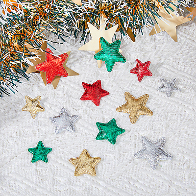 120Pcs 12 Style Christmas Star Non-woven Fabric Ornament Accessories DIY-FH0005-71-1