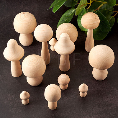 Schima Superba Wooden Mushroom Children Toys WOOD-TA0002-45-1