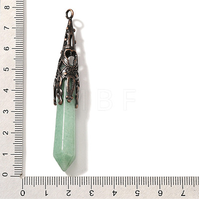 Natural Green Aventurine Pointed Big Pendants G-P560-02R-10-1