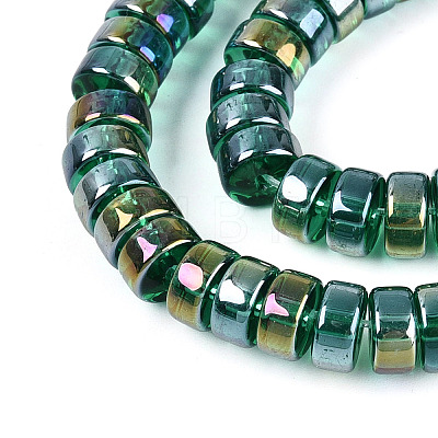 AB Color Plated Transparent Glass Beads Strands GLAA-T026-4x8mm-T02-1