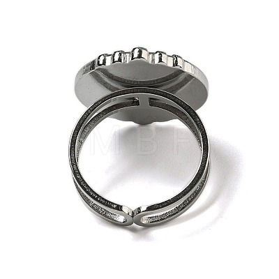 304 Stainless Steel Open Cuff Rings STAS-Z060-17P-1