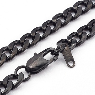 304 Stainless Steel Cuban Link Chain Necklaces NJEW-JN03344-1