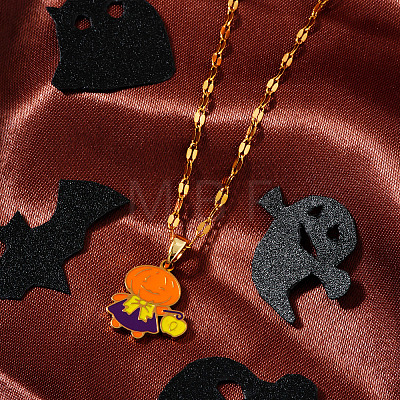 Halloween Stainless Steel Enamel Pendant Necklaces HG2651-1