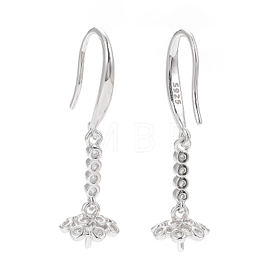Rhodium Plated 925 Sterling Silver Earring Hooks STER-D035-35P-1