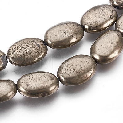 Natural Pyrite Beads Strands G-E499-02A-1