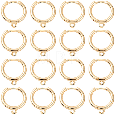 20Pcs Brass Huggie Hoop Earrings Findings KK-SC0008-06-1