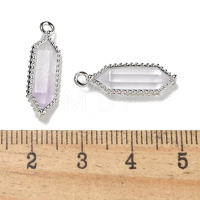 Natural Amethyst Faceted Double Terminal Pointed Pendants G-G181-05P-02-1