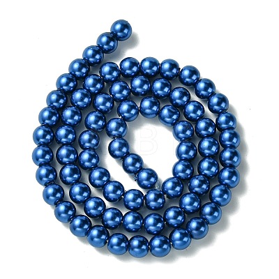 Eco-Friendly Dyed Glass Pearl Round Bead Strands X-HY-A008-6mm-M-1