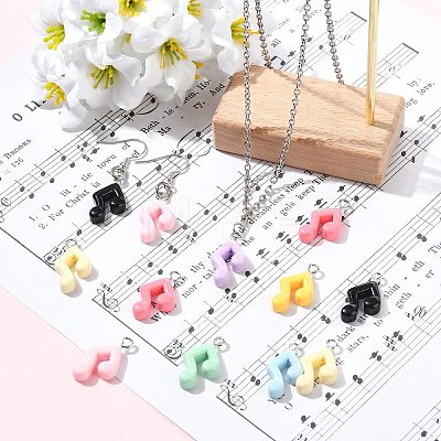 40Pcs Opaque Resin Pendants RESI-CJ0005-30-1