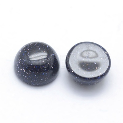 Synthetic Blue Goldstone Cabochons G-P393-R22-6mm-1