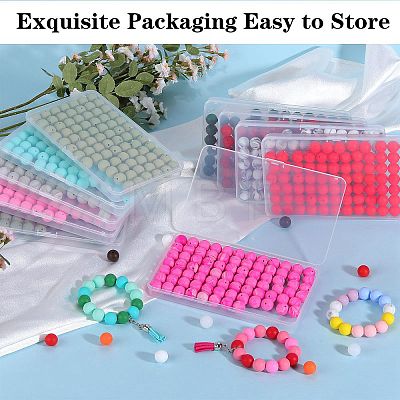 80Pcs Round Silicone Focal Beads SIL-SZ0001-24-23-1
