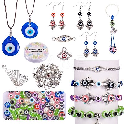 DIY Evil Eye Jewelry Set Making Kits DIY-SZ0007-79-1