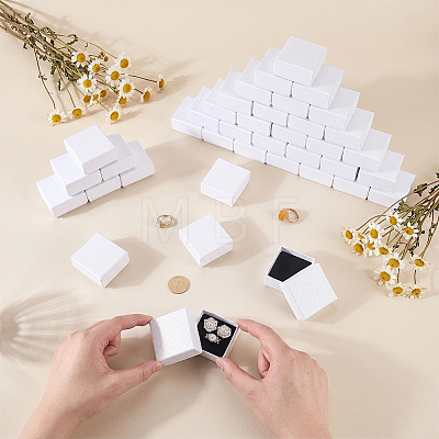 Diamond Textured Paper Finger Ring Packing Boxes CON-WH0085-212B-1
