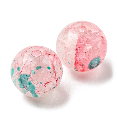 Transparent Crackle Glass Beads GLAA-D012-02B-1