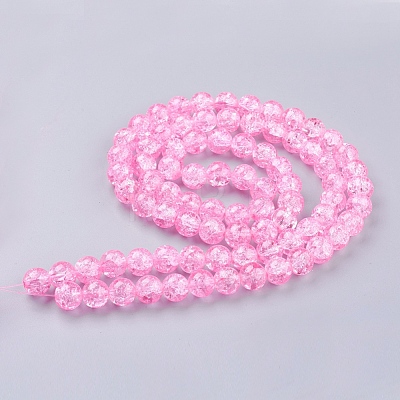 Spray Painted Crackle Glass Beads Strands CCG-Q001-10mm-02-1