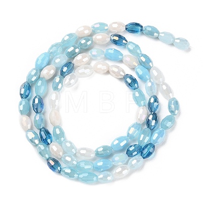 Electroplate Glass Beads Strands GLAA-P056-01B-1