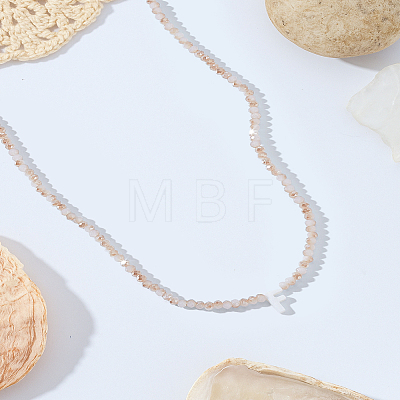 1Pc Glass Rondelle Beaded Necklaces NJEW-LP0007-23F-1