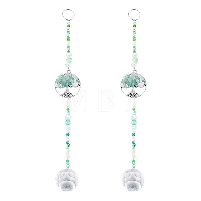 Glass Teardrop Window Hanging Suncatchers HJEW-TADJ0004-1