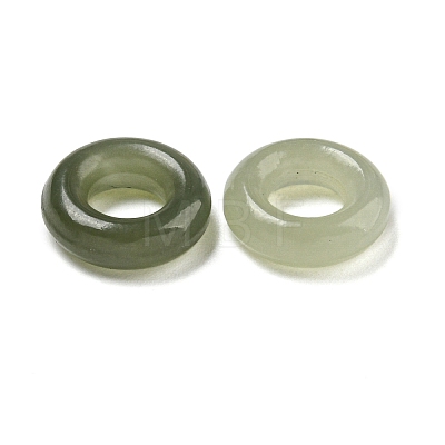 Natural Nephrite Jade/Hetian Jade Ring Charms G-H036-05-1