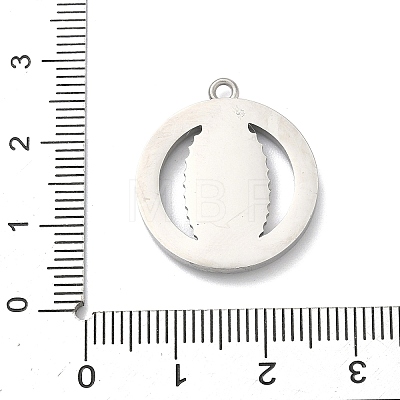 304 Stainless Steel & Rhinestone Pendants STAS-G371-09I-02P-1