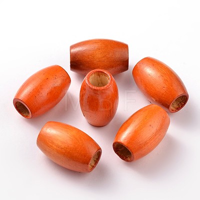 Dyed Barrel Natural Wood Beads WOOD-S619-5-LF-1