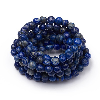 Natural Lapis Lazuli Stretch Beaded Bracelets BJEW-K213-C16-1