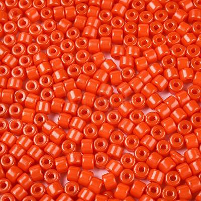 Opaque Baking Paint Glass Seed Beads SEED-T008-02J-1