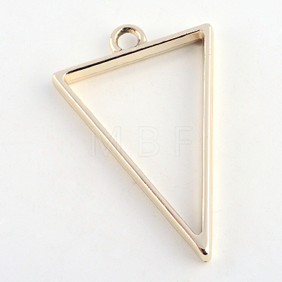 Rack Plating Alloy Triangle Open Back Bezel Pendants PALLOY-S047-09E-FF-1
