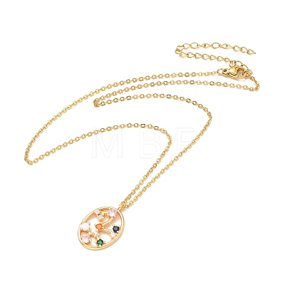 Colorful Cubic Zirconia Constellation Pendant Necklace LS-NJEW-H166-01L-1