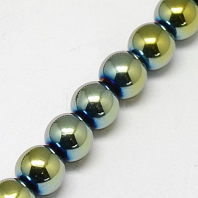 Electroplate Non-magnetic Synthetic Hematite Beads Strands G-J169A-4mm-06-1