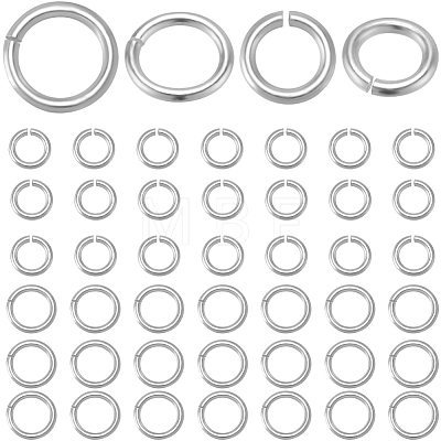 60Pcs 2 Styles 925 Sterling Silver Open Jump Rings STER-BBC0006-21-1