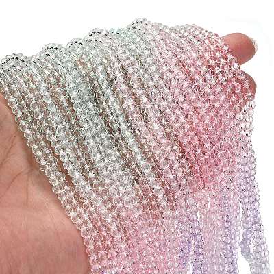 Transparent Painted Glass Beads Strands X-DGLA-A034-T3mm-A23-1