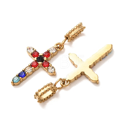 304 Stainless Steel Rhinestone Pendants RB-CBA5CCB-05H-G-1