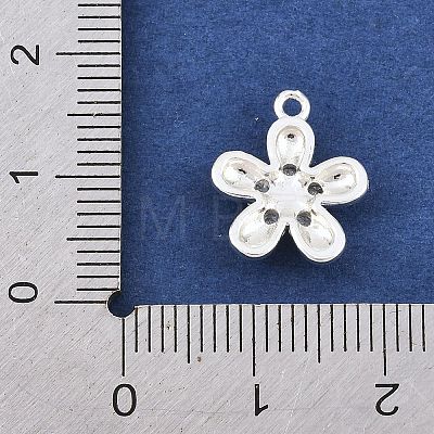 Brass Micro Pave Clear Cubic Zirconia Charms KK-D265-02S-1