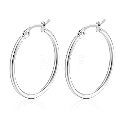 Non-Tarnish 304 Stainless Steel Hoop Earrings PW-WG89744-13-1