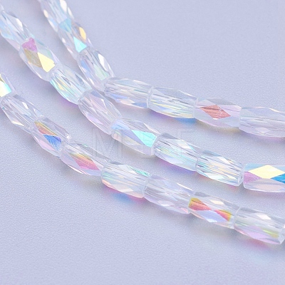 Electroplate Transparent Glass Beads Strands EGLA-E046-C01-1