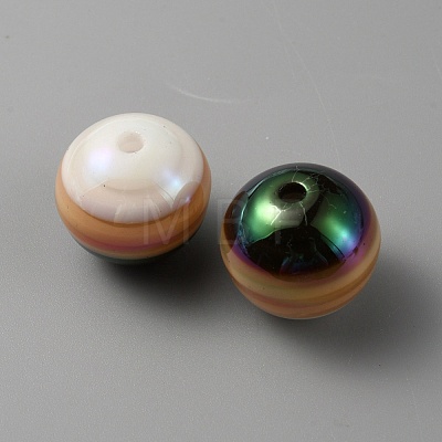 Opaque Stripe Acrylic Beads OACR-TAC0002-03D-1