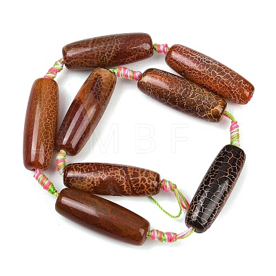 Natural Fire Crackle Agate Beads Strands G-P605-E01-01A-1