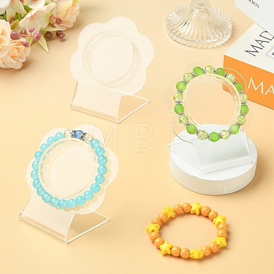 4Pcs Clear Acrylic Slant Back Single Bracelet Bangle Display Stands AC-FS5191-01B-1